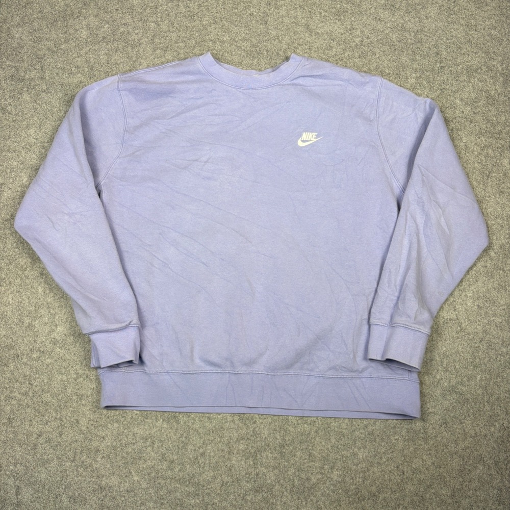 Nike Sportswear Crewneck Sweatshirt Lavender Purple Embroidered Logo XL